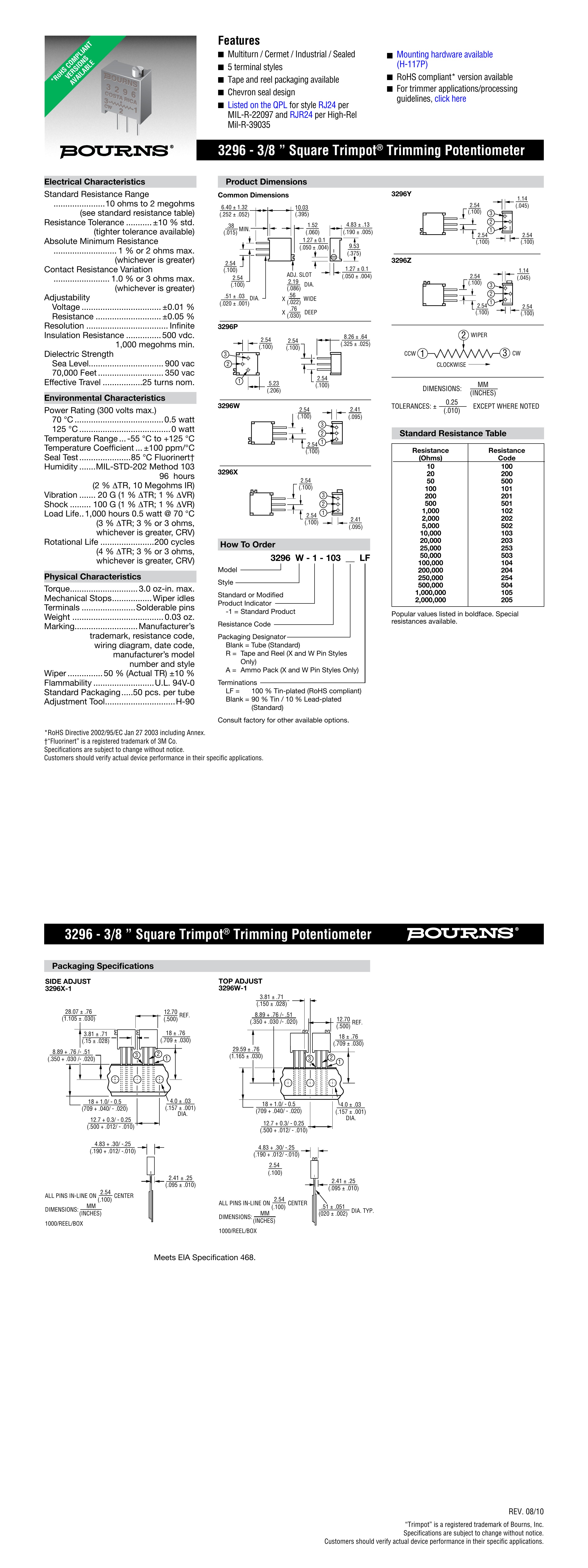 3296 Datasheet