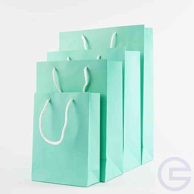 세로형 민트 쇼핑백 무지종이가방 민트색쇼핑백