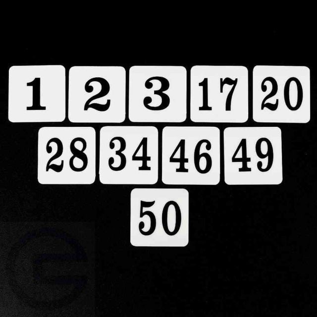 1P 사각 60MM 아크릴 번호판 1-50