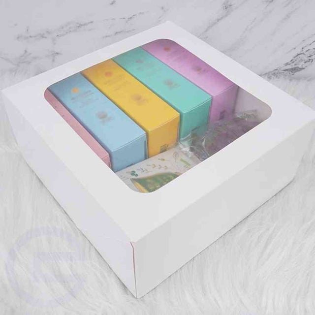 투명창 화이트 선물상자 20/25/30/35cm 디저트 포장상자