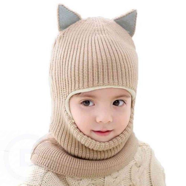 아동 고양이 방한모자 넥워머 안면마스크 유아모자